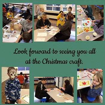 Collection of images with a note 'Look forward to seeing you all at the Christmas Craft'